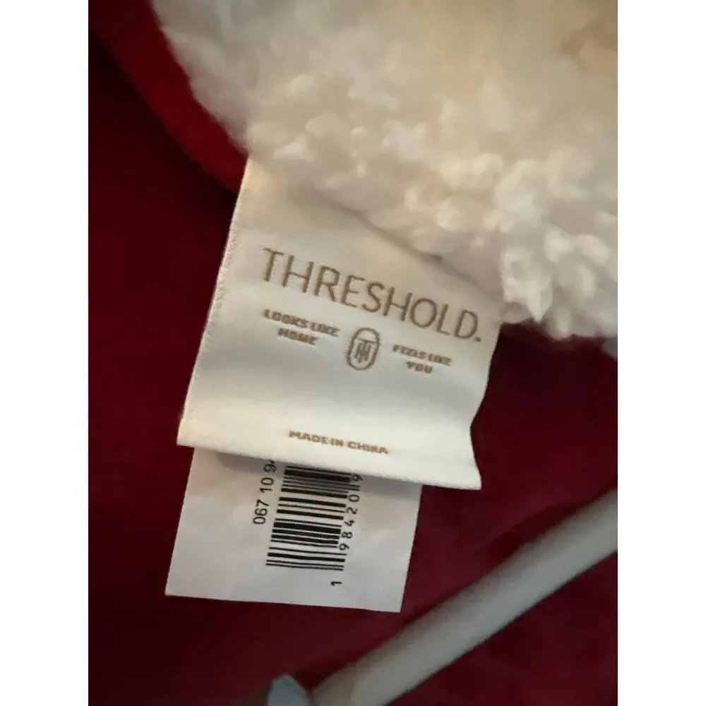 Threshold Red and Cream Shearling Sherpa oversized Throw Blanket 50x60